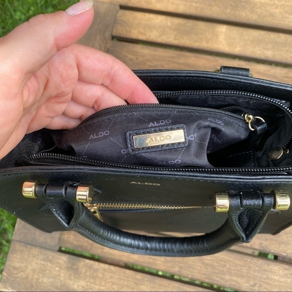 NWOT Aldo Black  Faux Leather Small Handbag - Picture 9 of 12